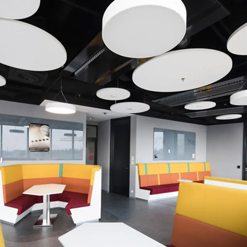 - Ecophon Solo™ Circle Acoustic Raft (Pack of 4) - White Frost - Muffle Acoustics Limited