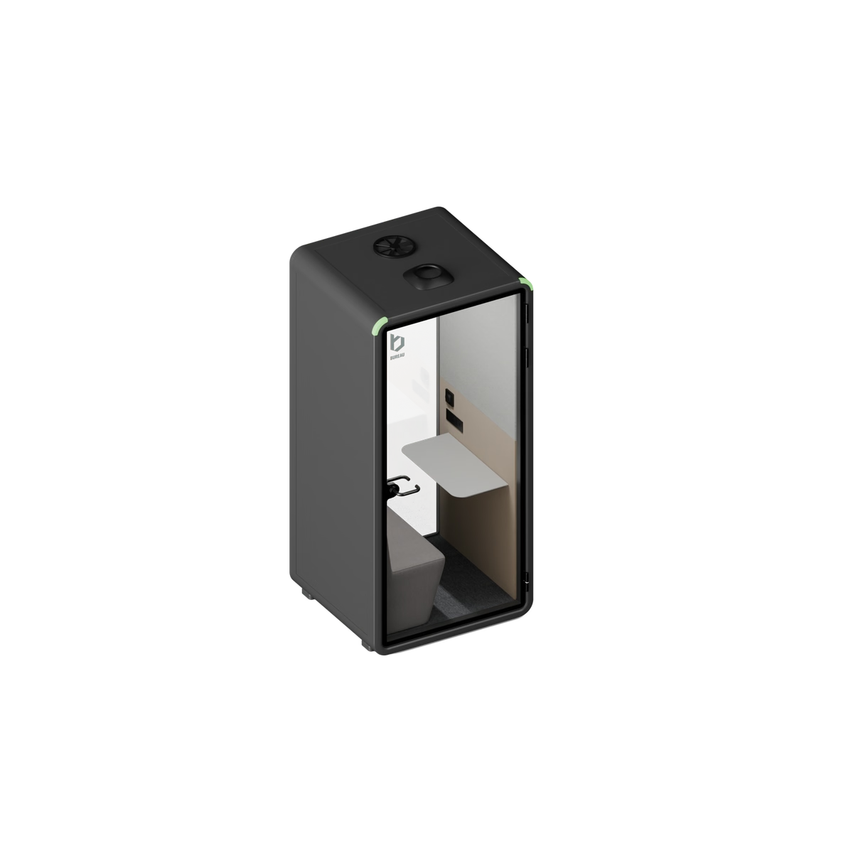 Bureau One - Focus/Domino Black/Isometric camera angle