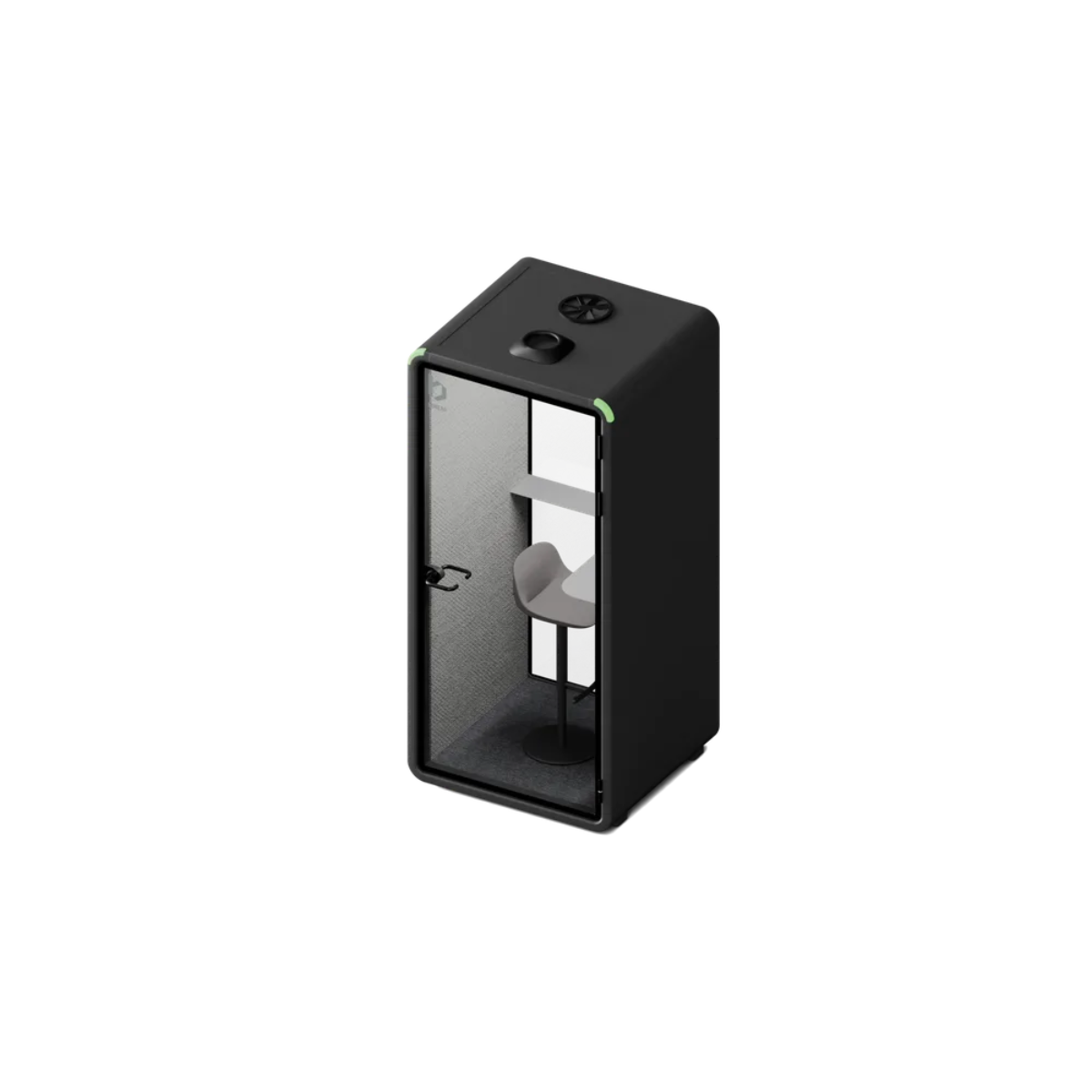 Bureau One - Stand/Domino Black/Isometric camera angle