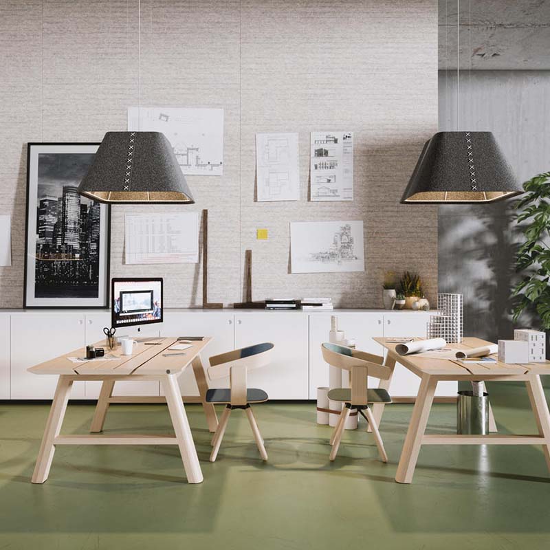 BuzziSpace BuzziShade Acoustic Pendant Light - Square Retrofit - Muffle Acoustics Limited