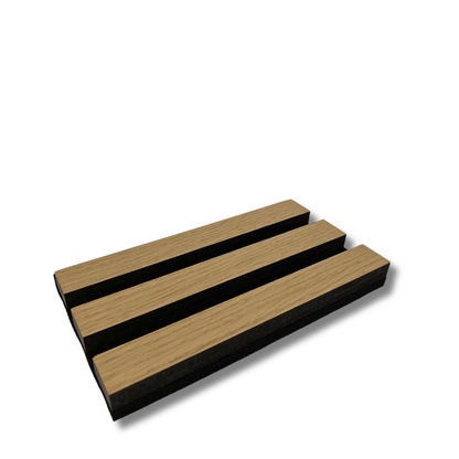 MuffleTimber | Acoustic Slat Wood Wall Panel - Classic Oak (Black Felt)